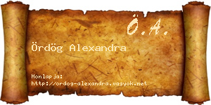 Ördög Alexandra névjegykártya